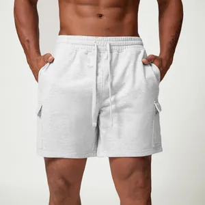 Short Cargo Homme Sport Décontracté en Mélange de Coton Taille à Cordon Ample pour Gym Course Basketball Citywalk