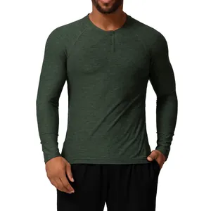 T-shirt de sport à manches longues séchage rapide pour homme fitness et entraînement