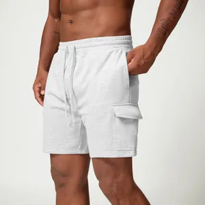 Short cargo de sport gris chiné pour homme, idéal pour le fitness et la vie urbaine