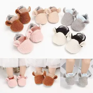 Süße Kleinkind Baby Winter Warm Lauflernschuhe Teddy Samt Rutschfeste Weiche Sohle Erstläufer Für Jungen Mädchen Kleinkind Hausschuhe