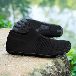 Hoogwaardige outdoor minimalistische blotevoetenschoenen met brede neus in zwart