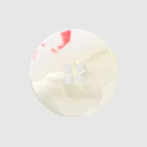 High-end Japanese natural shell button with four holes and red marbling