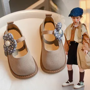 Süße Kleinkind Mädchen Mary Jane Prinzessin Schuhe mit atmungsaktivem Mesh und Blumen