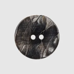 Premium natural black mother-of-pearl shell button with two holes for high-end clothing
