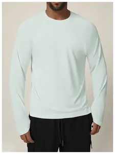 Detail view of breathable mesh fabric on men's quick-dry long sleeve athletic shirt.