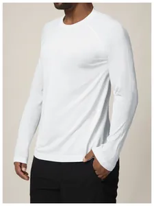 Detail showing the breathable mesh fabric and fit of a men's white quick-dry long sleeve shirt