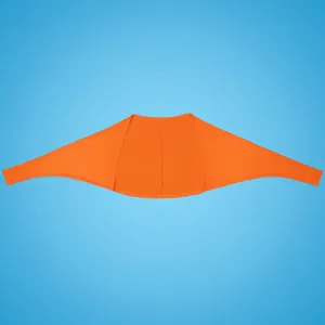 Leuchtend orangefarbener, gerippter, hochelastischer Langarm-Bolero für Damen flach liegend