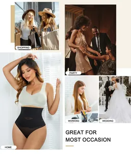 High waist cross tummy control thong shapewear for daily occasions and party wear