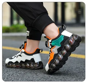 Boys breathable sneakers with rotating buckle for kids sports activities