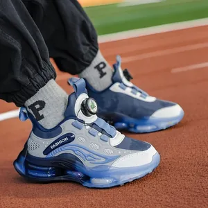 Jungen Kinder Sportschuhe Kunstleder Verschleißfest Weiche Sohle Laufschuhe Mit Drehknopf Verschluss Mode Lässig Sneaker