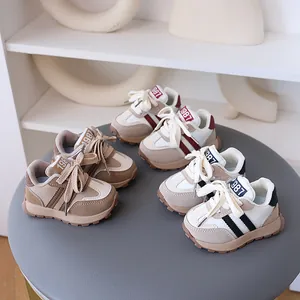 Toddler Kids Casual Sneakers Waterproof Synthetic Leather Non Slip Soft Sole Retro Running Shoes For Boys Girls