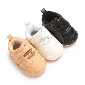 Sneakers primi passi morbide per neonati 0-1 anni nei colori kaki, bianco e nero