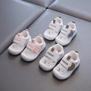 Breathable mesh baby walking shoes with soft non-slip sole and Velcro straps