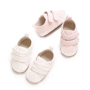 Weiche Sohle Säugling Babyschuhe Baumwolle Floral Ausschnitt Lauflernschuhe Für Neugeborene Klettverschluss Lässig Erstläufer Atmungsaktiv