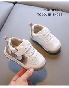 Detailed view of Xiaoliubao breathable toddler walking shoes with non-slip soft soles