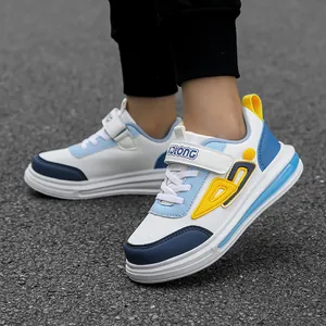 Boys trendy leather casual sneakers for autumn school sports