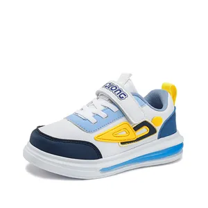 Boys versatile casual sneakers with color-blocked design and velcro strap for autumn