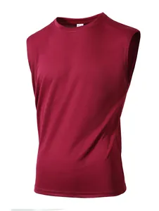 Rotes Mesh-Sport-Tanktop für Herren für Fitness, Laufen und Training im Fitnessstudio