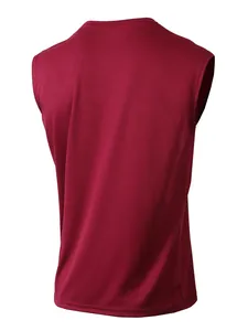 Rückansicht des atmungsaktiven Herren-Mesh-Sport-Tanktops in Kastanienbraun.