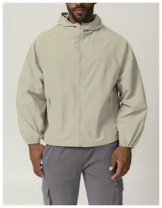 Men's professional lightweight hooded windbreaker jacket for outdoor hiking and camping