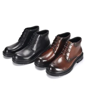 Klassische Herren-Stiefeletten aus echtem Leder in Schwarz und Braun