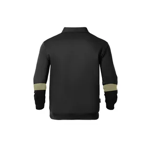 Achteraanzicht met het ontwerp van een zwart Amerikaans vintage polo-sweatshirt voor heren