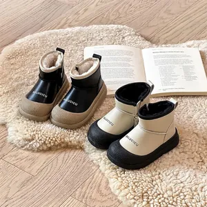 Winter Sneeuwlaarzen Voor Kinderen Microvezel Leer Kunstpluche Warm Antislip Enkellaarzen Met Zachte Zool Voor Jongens Meisjes