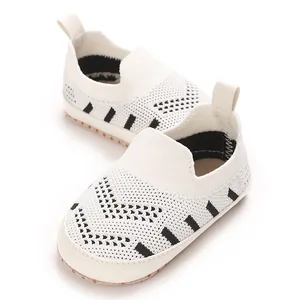 Atmungsaktive Strick-Lauflernschuhe für Babys mit weicher rutschfester Sohle für Kleinkinder