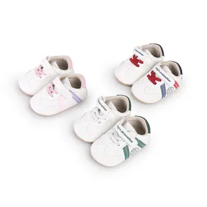 Baby Lauflernschuhe Für 0-1 Jahr Alte Kleinkinder Weiche Sohle Rutschfeste PU-Leder Toddler Sneaker Mit Klettverschluss Lässige Neugeborenen Schuhe