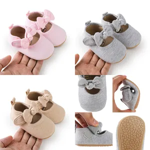 Baby Mädchen Prinzessin Kleiderschuhe Rutschfest Weiche Sohle Schleife Lauflernschuhe Lässig Baumwolle Schuhe Für 0-12 Monate
