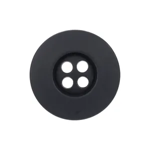 Bouton professionnel à 4 trous noir mat fabriqué en nylon recyclé durable de l'océan