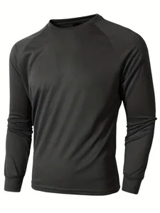 Close-up view of a premium black breathable mesh long sleeve athletic shirt for men