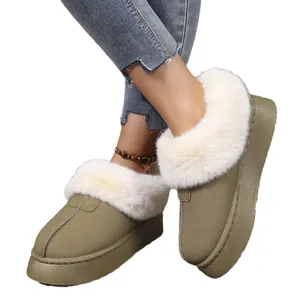 Bottes de neige à plateforme pour femmes avec doublure en peluche, automne-hiver 2024
