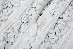 Detailed view showing the intricate white lace texture and premium concealed zipper