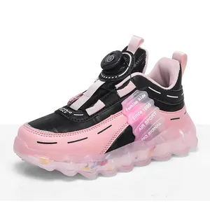 Atmungsaktive Mädchen-Sportschuhe in Pink und Schwarz mit Drehverschluss