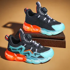 Zapatillas para Niños Niñas Transpirables de Malla Zapatos de Correr con Hebilla Giratoria Zapatos Deportivos Informales