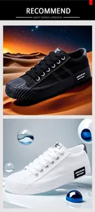 Modern men's breathable casual canvas sneakers in versatile black and white color styles
