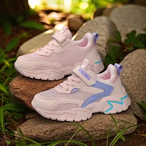 Kids Mesh Sneakers Breathable Lightweight Non-slip Running Shoes For Boys Girls School Outdoor Autumn Sport Shoes Hook and Loop