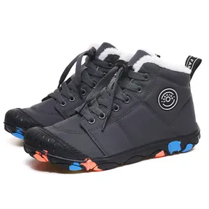 Kids High-Top Snow Boots Waterproof Oxford Cloth Warm Fleece Lined Winter Outdoor Shoes For Boys Girls Travel Anti-Slip Cotton Boots