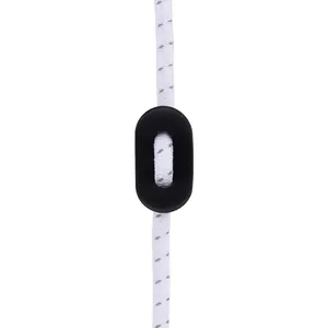 Schwarzer Silikon-Kordelstopper mit weißem Kordelzug für Sportbekleidung und Hoodies