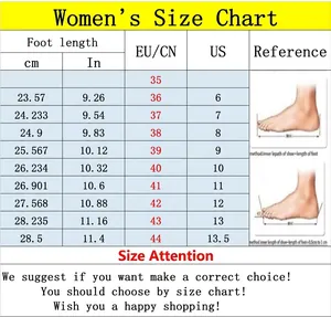 Größentabelle für Damen Sportsandalen mit Anleitung zur Fußlängenmessung in cm und Zoll
