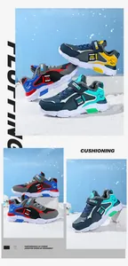 Detailed views of warm fleece-lined winter sports shoes for boys in three colors