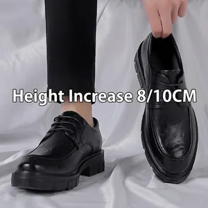 Zapatos de vestir negros para hombre con elevación interna de 8/10 cm de altura