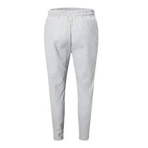 Rückansicht graue Waffelstrick-Jogginghose für Herren mit bequemer elastischer Taille