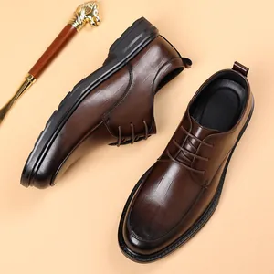 Hochwertige braune Leder-Herrenschuhe für Business-Formale und Hochzeitsanlässe.