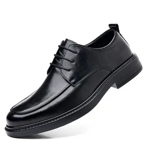 Klassische schwarze Herren-Business-Schuhe mit 6 cm Erhöhung für formelle Anlässe
