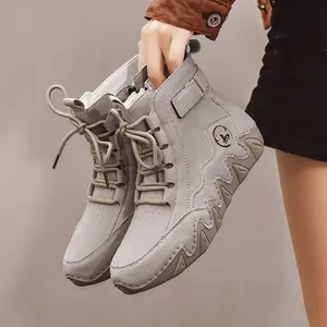 Bottines Martin Style Octopus pour Femmes Montantes Décontractées en Microfibre Daim Antidérapantes Semelle Vague Fermeture Éclair Chaussures Mode
