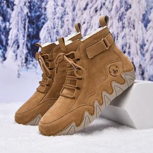 Bottines Martin marron pour femmes avec doublure en fourrure chaude et semelle pieuvre