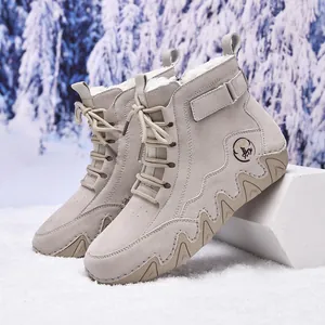 Bottines Martin montantes pour femmes avec doublure polaire et semelle antidérapante