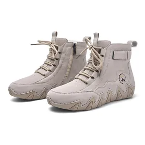 Bottines montantes pour femmes avec semelle épaisse ondulée style pieuvre.